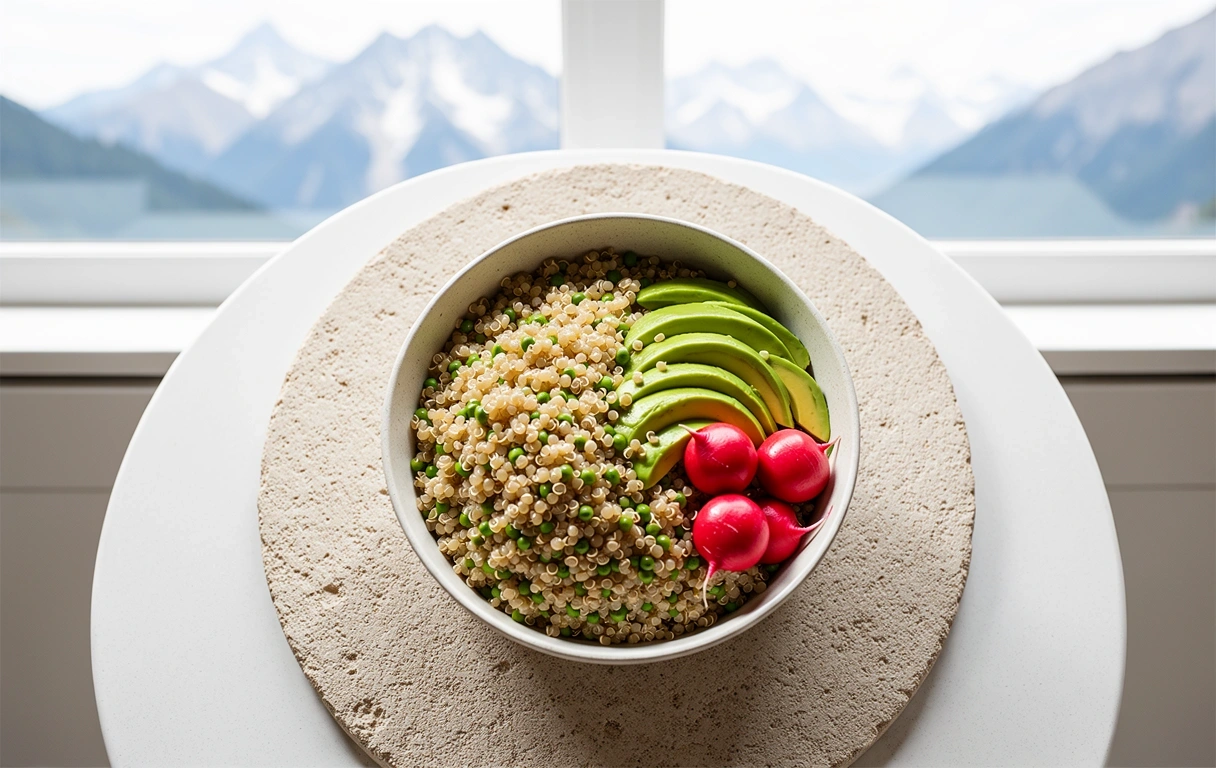 Moderne Schweizer Küche mit frischen Zutaten